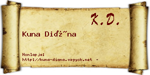 Kuna Diána névjegykártya