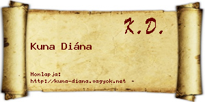 Kuna Diána névjegykártya
